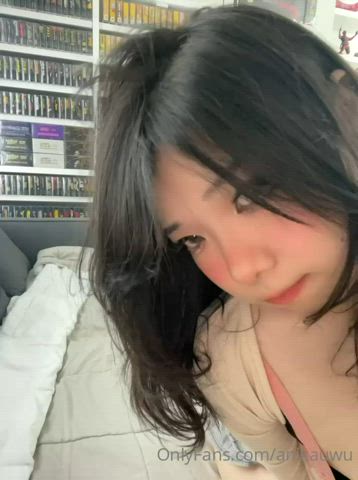 asian big tits cute solo gif