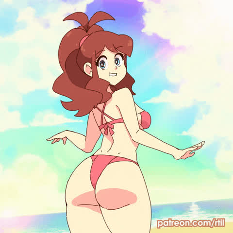 Animation Anime Ass Dancing Swimsuit Thong gif
