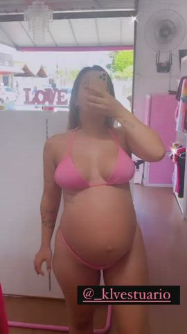 Bikini Busty Pregnant gif