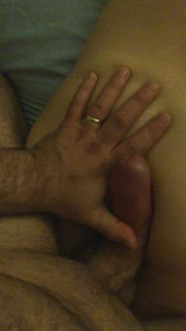 I love rubbing my cock on her ass before slipping it in [fm]
