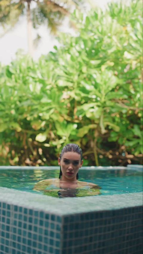 babe bikini pool gif