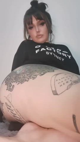 anal ass spread asshole big ass booty dildo goth pawg gif