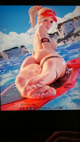 Lifeguard Mercy Feet Cum Video Tribute