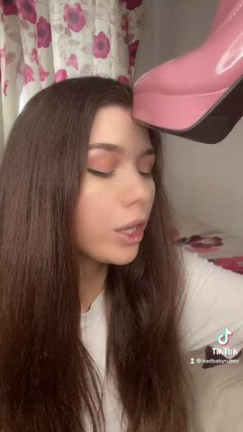 brunette small tits tiktok gif