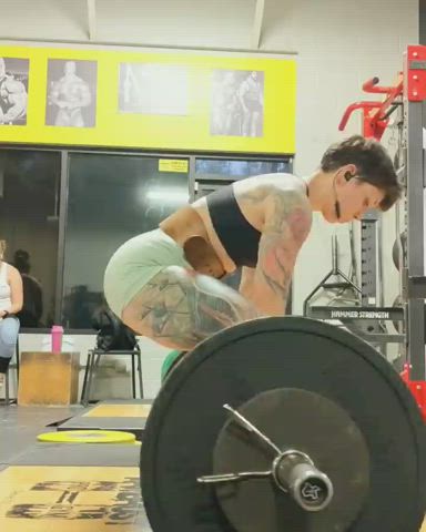 Brunette Fitness Gym Muscular Girl Short Hair Workout gif