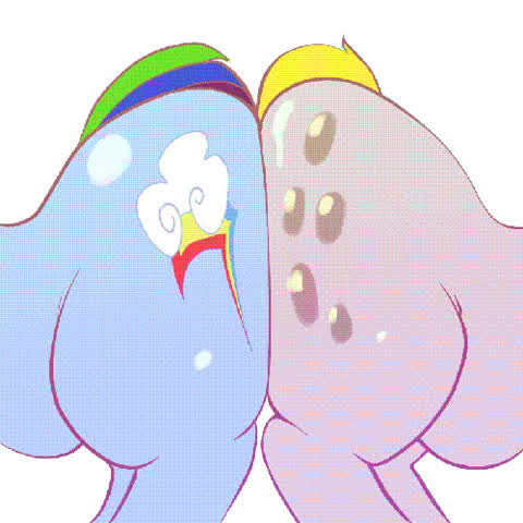bubble butt cartoon double dildo hentai jiggling lesbian gif