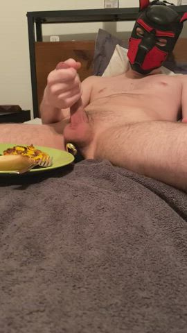cum food fetish gay puppy gif