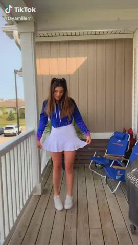 brunette dancing tiktok gif