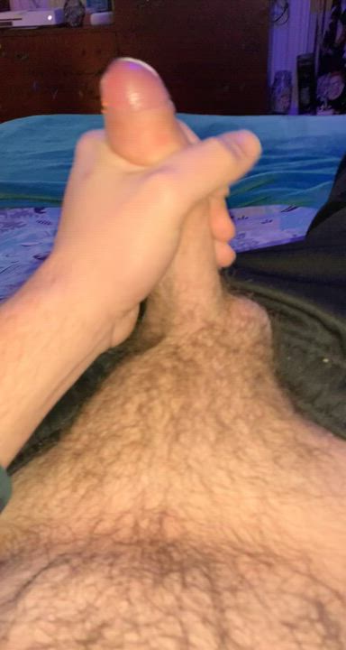 Cock Cum Hairy Handjob gif