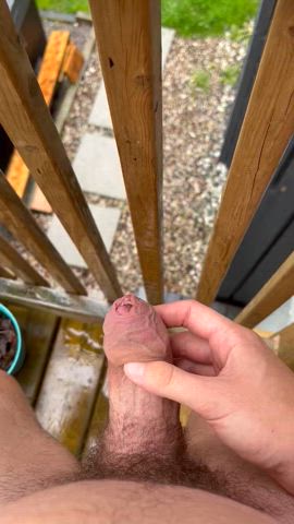 Pissing off the balcony