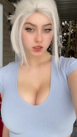 big tits blonde boobs cleavage compilation sfw tiktok tits gif