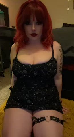 big tits pawg redhead tits gif