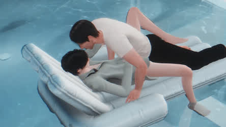 3D Kissing Swimming Pool gif