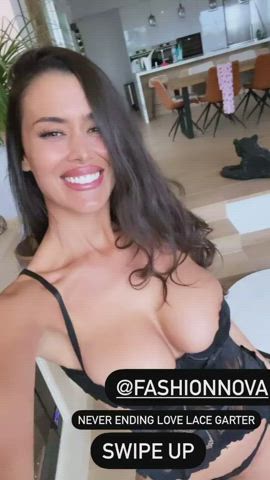 celebrity huge tits model nipple gif
