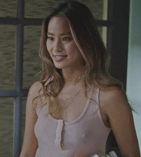 braless celebrity jamie chung celebs transparent-clothing gif