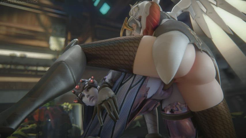 3D Animation Ass Double Dildo Lesbian Overwatch Rule34 gif