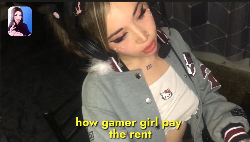 bored and ignored cumshot facial freeuse gamer girl gif