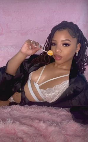 Ebony Lingerie Tits gif