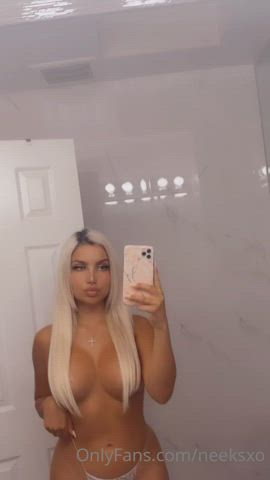 Blonde Fake Tits Sensual gif