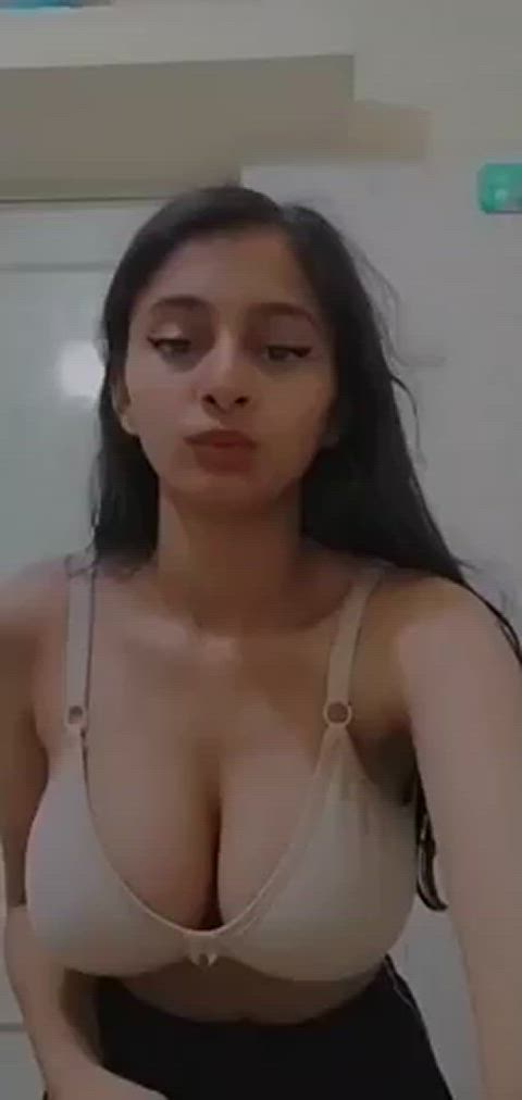 bathroom boobs bra cleavage desi huge tits selfie gif