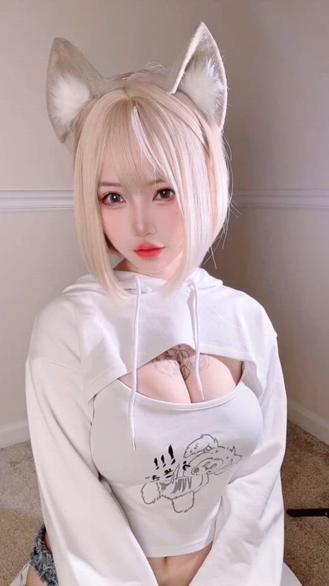 asian cosplay model gif