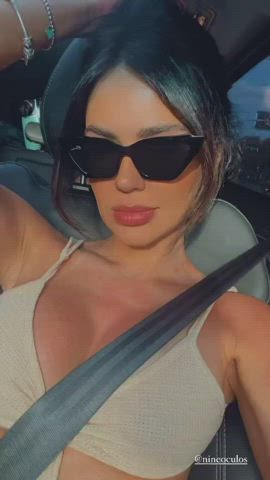 boobs brazilian brunette car dani facial glasses goddess labia tank top gif