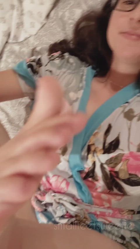 brunette feet feet fetish glasses pov toes feet-heaven foot-queen gif