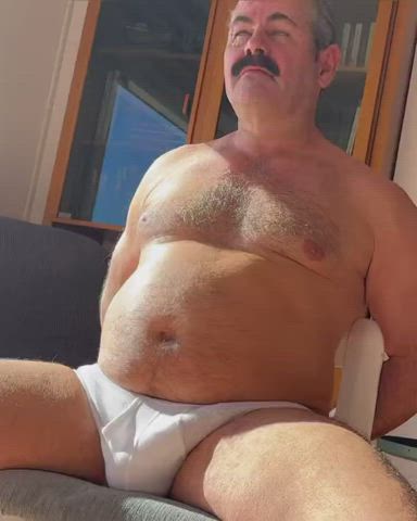bear chubby daddy gay hairy hairy chest kiss kissing latino mustache gif