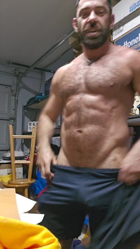 cock gay hairy hairy chest muscles thick cock gif