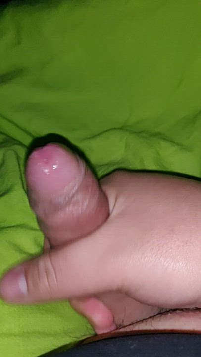 male masturbation spit uncut gif