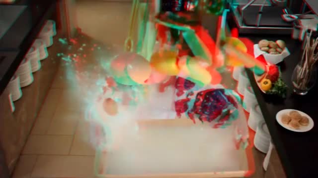 3D Anaglyph | Food Fight by Vhduc