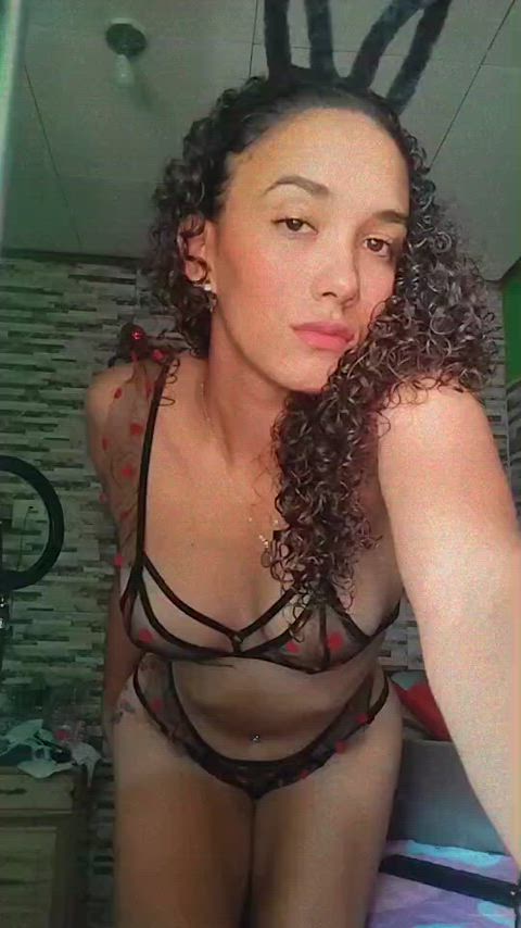 brunette curly hair onlyfans gif