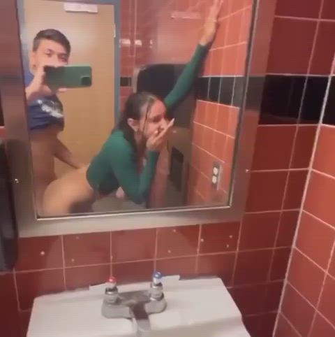 bathroom fucked mirror gif