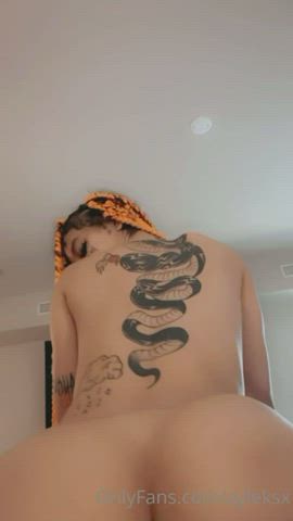 ass booty ebony nude redhead sensual shaking tattoo twerking gif