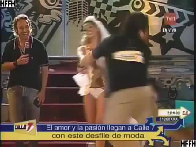 Wardrobe Malfunction on Chilean TV  x-post r/NakedOnStage