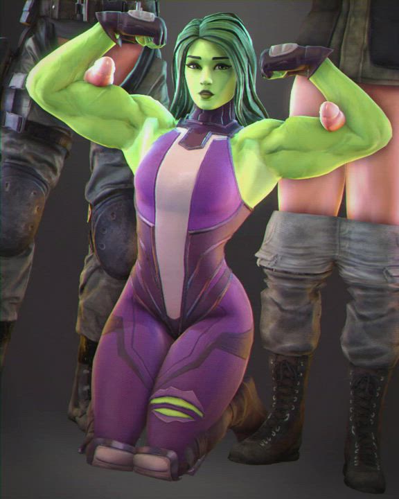 3D Comics Muscular Girl gif