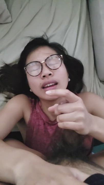 Asian Cum Cumshot Facial Nerd Teen gif