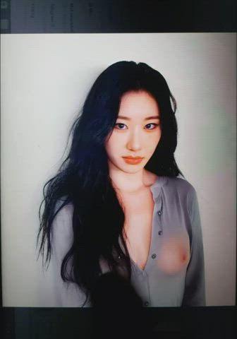 asian celebrity cum cum on tits cumshot fake korean tits tribute gif