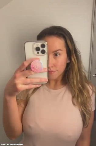 Amateur Bathroom Big Tits Boobs Flashing Natural Tits Public Selfie Tits gif