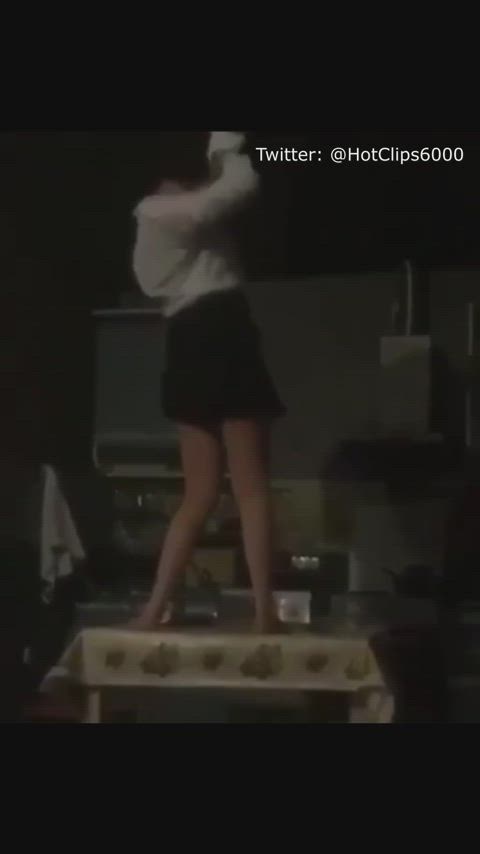 accidental ass booty dancing funny nsfw panties skirt underwear upskirt gif