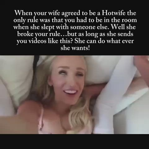 blonde caption cheating cuckold hotwife gif
