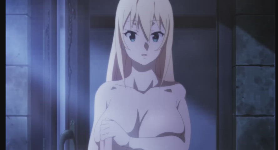 anime bath bathroom bathtub big tits blonde boobs nude tits gif