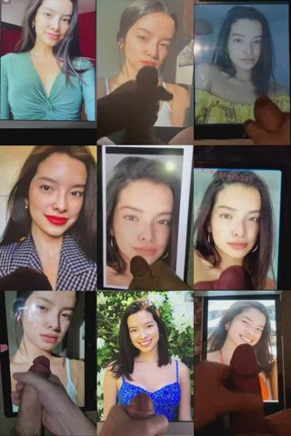 Cumpilation! 9 different guys just for this Asian beauty! Who made the best tribute?