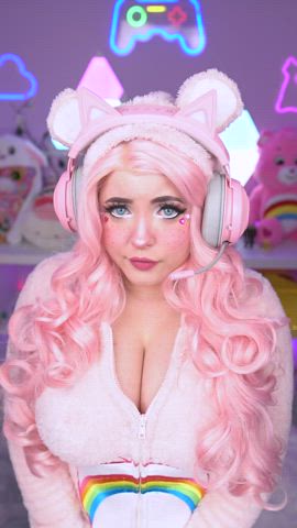 Anime Cleavage Cosplay Cute Gamer Girl Innocent Kawaii Girl Pink Thick gif