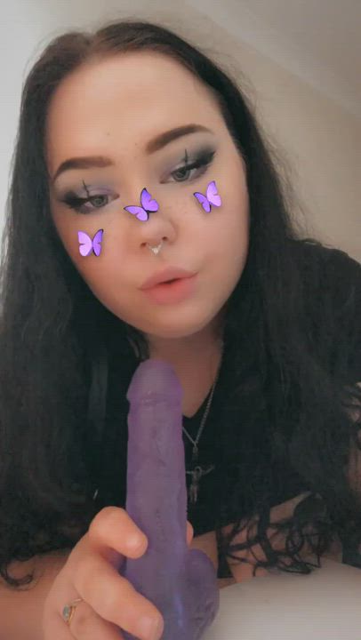 Blowjob Curvy Dildo Goth Spit gif