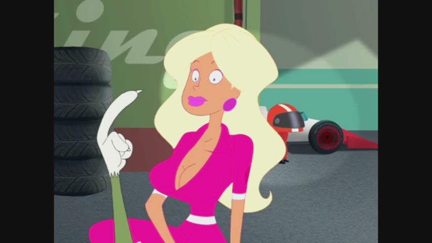 big tits bimbo bouncing tits cartoon model gif