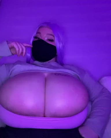 big tits doll huge tits jiggling mask tits gif