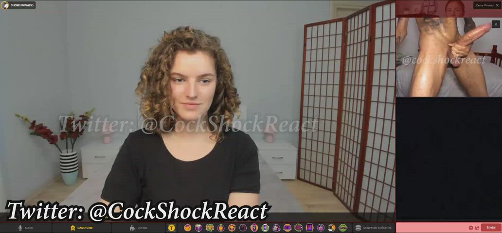 big dick cam camgirl cock shock cock worship reaction teen gif