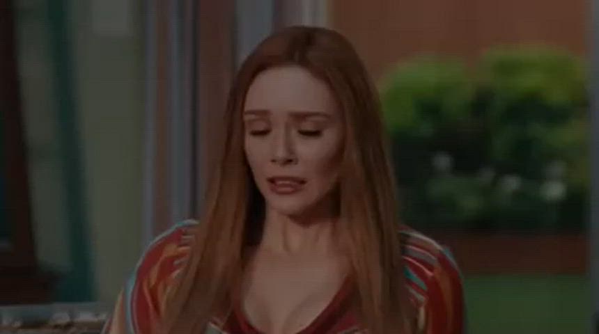 celebrity elizabeth olsen redhead gif