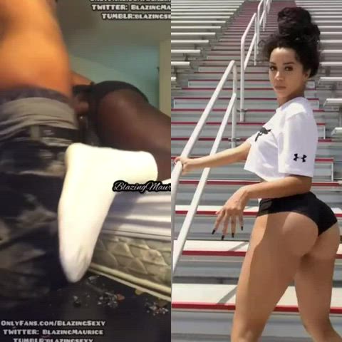 ass babecock brittany renner humping shorts smoking socks twerking workout gif